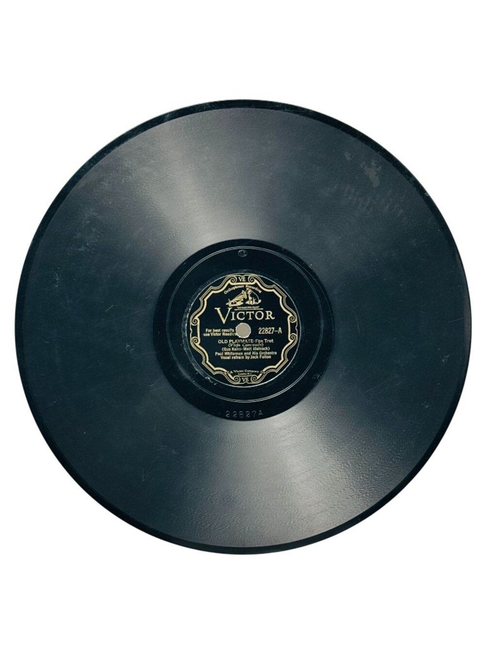 Paul Whiteman Old Playmate 10 Inch Shellac 78 RPM Record Victor 22827 VG